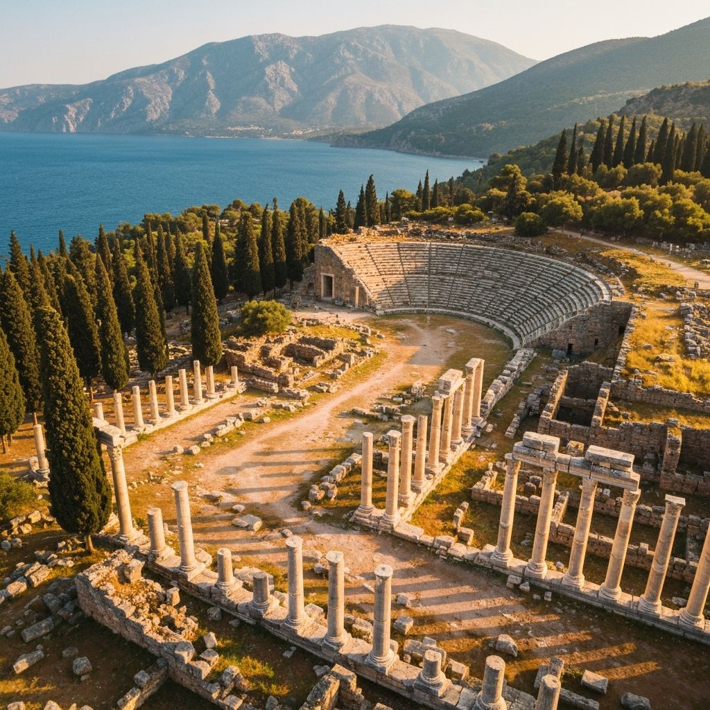 Aerial view of Olympos Ancient City ruins in Turkey